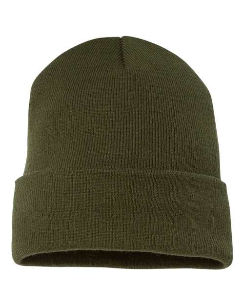 custom embroidery beanie on a white background